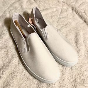 Brand new slip on white shoes size 8